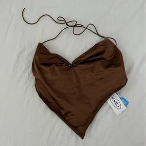 NWT cute halter brown top